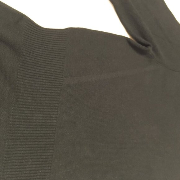 NWT Ann Taylor Black Short Sleeve Sweater w/Ribbed Boat Neck & Waist Detail Sz M - Picture 6 of 9